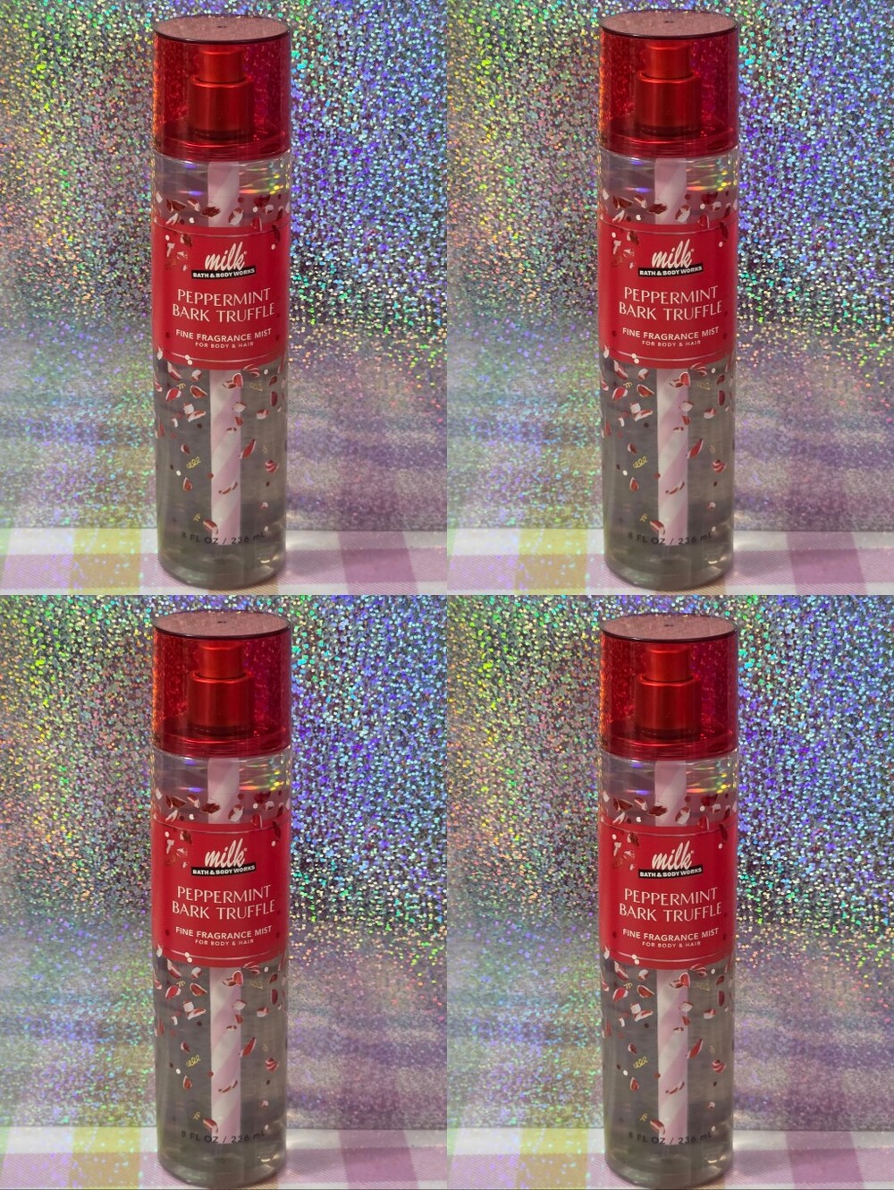 Bath & Body Works Peppermint Bark Truffle Fine Fragrance Mist Set of 4 NEW RARE